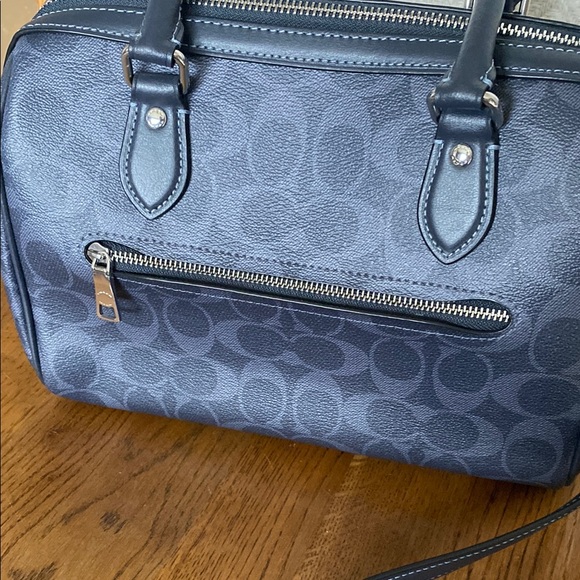 Coach Denim Blue Signature Handbag Rowan EUC/NWOT - Picture 4 of 10